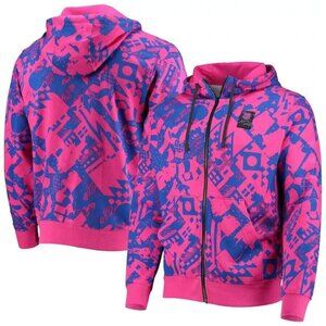 NIKE FC BARCELONA GRAPHIC HOODIE Mens S DB7891 Soccer FCB Sweat Shirt Pink Blue‎